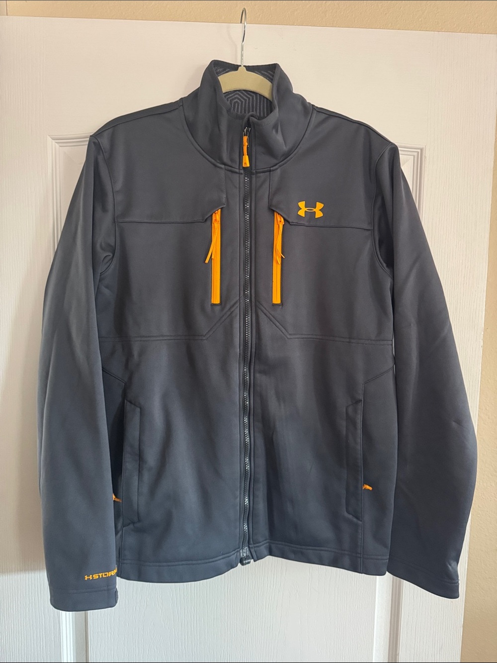 Under Armour Men's Black Performance Jacket with Orange Accents
